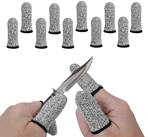 Cobee Schnittfeste Fingerlinge, wiederverwendbar, für Finger, Daumen, Schutzhüllen, atmungsaktiv, für Arbeit, Küche, Garten, Skulptur, 10 Stück