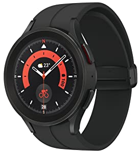Samsung Galaxy Watch5 Pro, Runde LTE Smartwatch, Wear OS, Outdoor-Fitnessuhr, Fitness-Tracker, 45 mm, Titanium Black