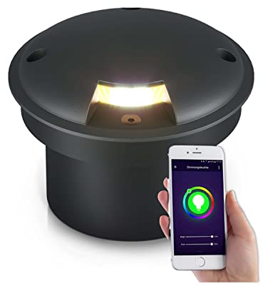 lambado® Bodenstrahler außen mit RGB Farbwechsel per App, Alexa & Google - Bodeneinbaustrahler aussen mit indirektem & blendfreiem Lichtaustritt