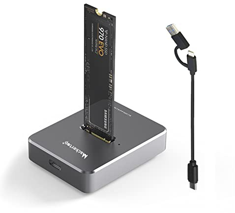 Mackertop Carcasa M.2 NVMe SSD a USB-C, estación de Acoplamiento SATA SSD, Unidad Externa M.2 a USB-C de 10 Gbps