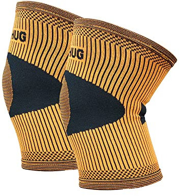 Bearhug Twin Pack Bamboo Knee Support For Women & Men - Compression Sleeve Knee Brace for Running, Walking, Weight Lifting & Skiing - Knee Sleeves Braces to Aid Arthritis Pain Relief, M