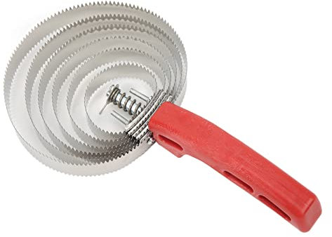 Metallstriegel, Edelstahl Doppelseitiger Striegel Kuhstriegel Rinderstriegel Fellpflege 6 Lagig Pferdeabwurfkamm Pferdepflegebürsten Mit Soft Touch Griff für Fellwechsel, Haarentfernung