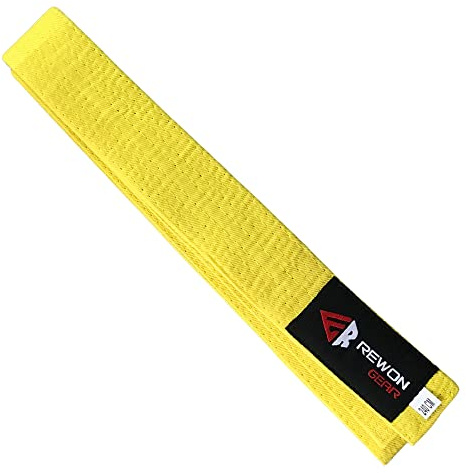 Rewon Gear Karate-Kampfsport- und Taekwondo-Gürtel (GELB, 4 / 280cm)