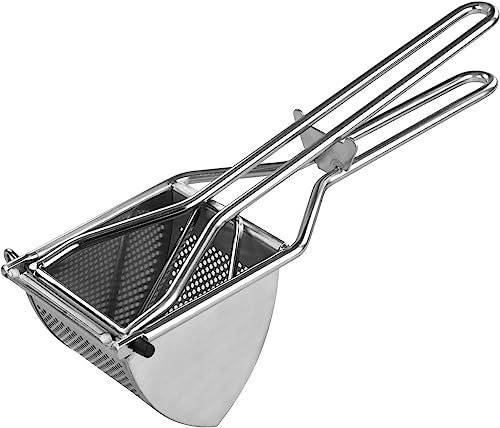Heavy Duty Stainless Steel Potato Ricer Ergonomic Design Multifunctional Fruits & Vegetables Masher Food Strainer Perfect for Fluffy Mashed Potatoes for Baby Food