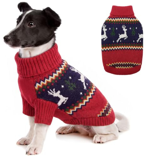 KONVINIT Hundepullover Weihnachten Klein - Festlicher Weihnachtspullover xs