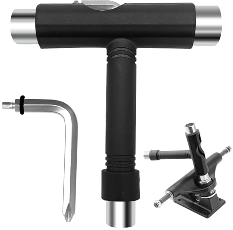 AMDZGLB Skateboard T Tool allt-i-ett skridskoverktyg tillbehör verktyg för skateboard multifunktion bärbart verktyg longboard skruvar set