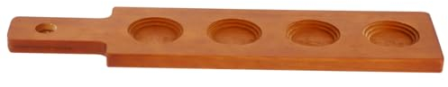 FUNOMOCYA Wooden Coasters Cup Holder 4 Holes Beverage Holder Sturdy Natural Wood Drink Cushion for Bar Hotel KTV Table Protection