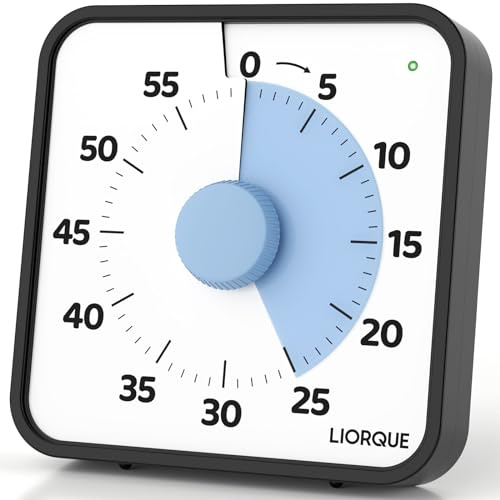 LIORQUE 19cm Visueller Timer 60 Minuten Countdown Timer