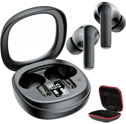 Ecouteurs Bluetooth sans Fil pour Samsung A16 A17 A35 A55 A54 Pixel 8a 9a,Casque Bluetooth 5.3 avec ENC Réduction Bruit Mic LED HiFI Son Stéréo 50H Durée Lecture USB-C Charge Rapide pour iPhone 16e 17