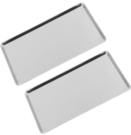 FUNOMOCYA 2pcs Stainless Steel Rice Tray Chilled Serving Trays for Restaurant Hotel for Cooking