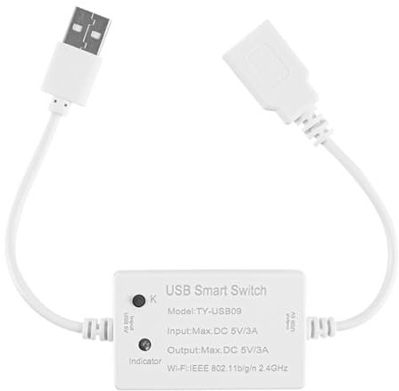WhAeoy Interruptor Inteligente USB Tuya, Temporizador De Disyuntor Universal con Controlador WiFi, 3 Modos De Funcionamiento (autobloqueo/Enclavamiento/Modo De Avance Lento),A