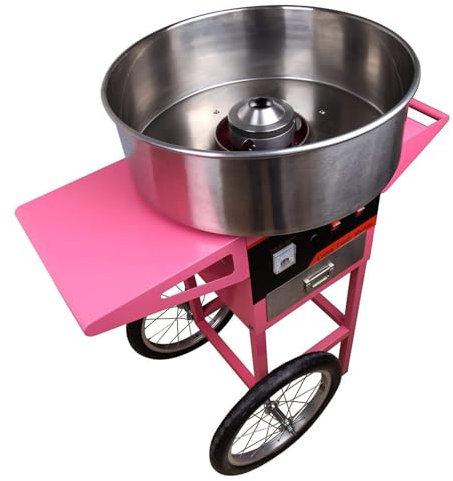 Machine à Coton 1300 W Avec Support - Rendement 2 Performances En 1 Min, Chariot à Barbe à Papa Professionnel (Température Réglable), Pour Anniversaire De Mariage