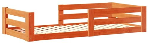 vidaXL Sängram utan madrass vaxad brun 80x160 cm massiv furu, sovrumsmöbler, sängbotten, enkelsäng, säng, säng, träsäng, panelsäng, plattformssäng