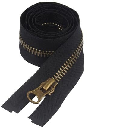 KINHARD Cerniere Lampo Ottone per Giubbotti, 70 cm, #8, Divisibili