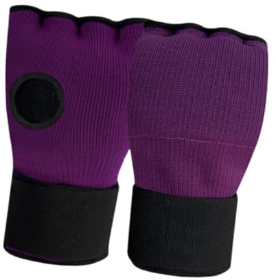 harayaa Guantes Interiores para Boxeo, Guantes de Medio, protección para Manos Acolchada Suave para Deportes, Karate, Sparring, Ejercicio, MMA, PÚrpura