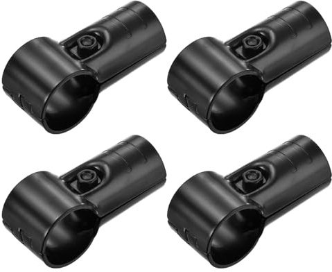 sourcing map 4 Sets Pipe Clamp Connector, 82 x 33mm End Rail Clamps Chain Link Fence Clamp Fit 1.1 (28mm) or 1.26(32mm) OD Pipe with Screw and Nuts, Black