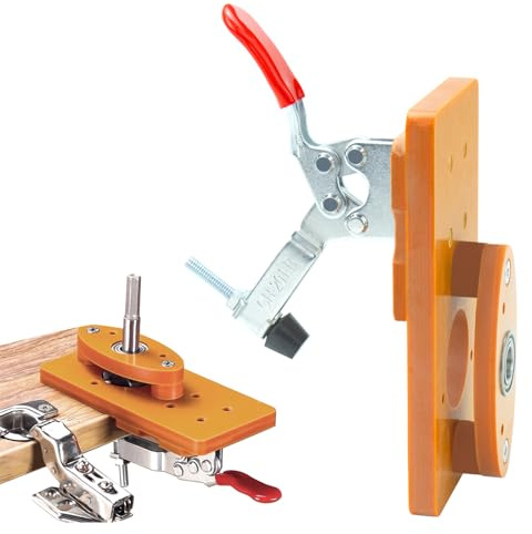 Juego de guía para sierra de corona de 35 mm con punta Forstner, kit completo para bisagras ocultas armarios cocina, puertas y muebles, herramienta de precisión para bricolaje y carpintería