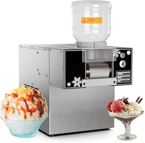 Máquina comercial de hielo en copos de nieve, máquina de hielo en copos de nieve, máquina de raspado de hielo de acero inoxidable, máquina eléctrica para hacer conos de nieve,120kg/Day