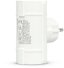 Enchufe de pared - enchufe doble lateral con toma de tierra, color blanco, ideal para uso doméstico y oficinas. *