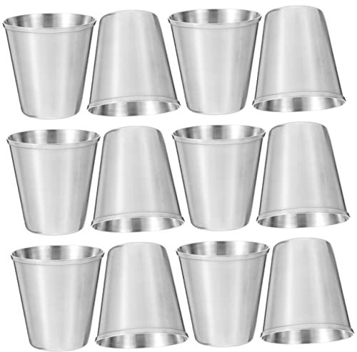 Mipcase Vasos De Metal Portátiles De Acero Inoxidable 30 Ml Irrompibles para Bebidas Frías Multifunción, Apilables, 18 Piezas para Picnic y Uso Doméstico