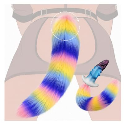 Furry Tail Butt Plug Silikon Analplug mit Schwanz Cosplay Petplay | Tail Plug mit Fuchsschwanz, Medizinisches Silikon, Perfekt Analdildo buttplug für Rollenspiel , SM-Sexspielzeug für Paare
