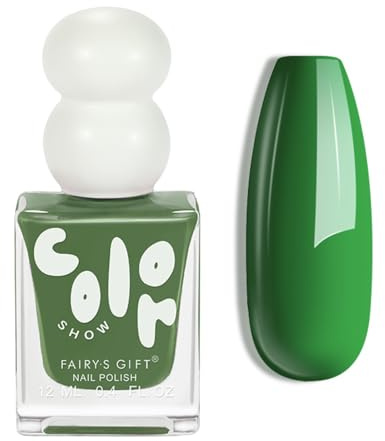 Nail Varnish,Green Nail Polish,Quick Dry Nail Varnish,Breathable Green Nail Polish Long Lasting Nail Varnish Gel No Need Baking Nail Polishes for Women Girls
