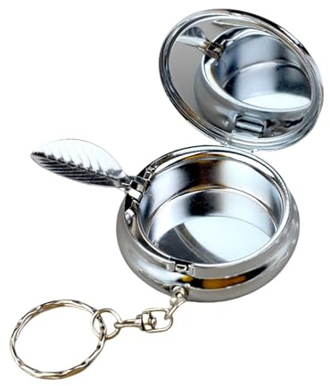 Alloy Pocket Ashtray Keychain Ideal For Smokers Fireproof Ashes Holder Pendant Keyring Handmade Rings Driver's Ashtray