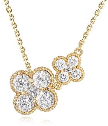Jenosy Diamantketten für Frauen Geburtsstein-Halskette für Frauen 14 Karat vergoldet Zierliche vierblättrige Kleeblatt-Halskette mit Zirkonia-Anhänger Goldschmuck Geschenk