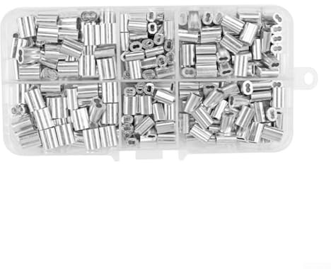 Lot de 300 manchons à sertir en aluminium en forme de 8 M1 2 M1 5 M2 0 pour tâches de fixation de câbles et câbles métalliques