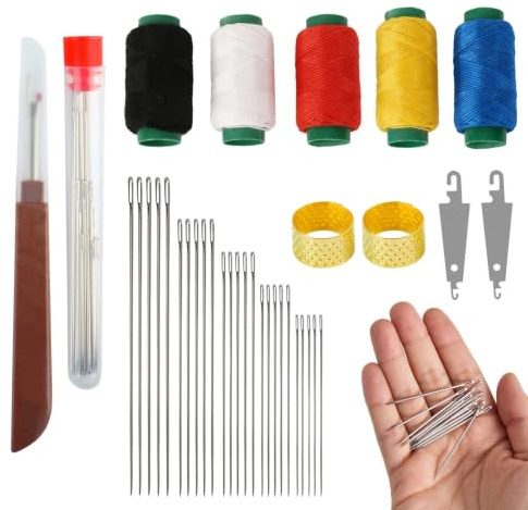 41 Kit Cucito da Casa, Set da Cucitos, Kit da Cucitos, Kit Ago e Filo per Cucire, Aghi per Cucire a Mano in acciaio inossidabile per riparazione manuale, fai da te, con infila-ago, ditali, ecc
