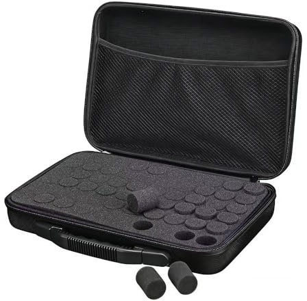 Oaygat 60-Bottle Storage Case for 15ml Essential Oils - Waterproof Hard Shell Travel Carrying Bag with Foam Insert Multi-Purpose Organizer Tote for Nail Polish Hold Up to 15 ml Essential Oils Bottle