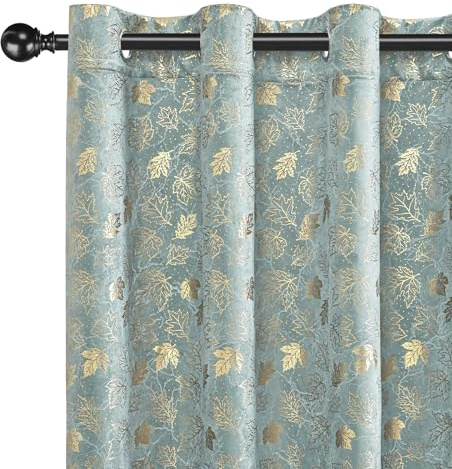 CYCMACO Gardinen Samt 2er Set, 140x145cm, Thermovorhang Hitzeschutz Mit Ösen, Fenster Verdunkelung, Thermovorhang Gegen Kälte, Schallschutz Vorhang, Für Wohnzimmer Schlafzimmer, Grau Grün