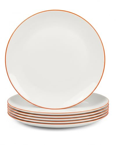 LaGlint 26,67 cm Piatti Piani in Vetro Opalino, Piatti da Portata Set da 6, Lavabile in Lavastoviglie e Microonde
