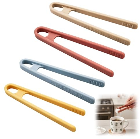 Silicone Tongs, Tongs Silicone, Toaster Tongs, Plastic Tongs, Small Tongs for Food, Toast Tongs, 14 cm by 5 cm by 2 cm