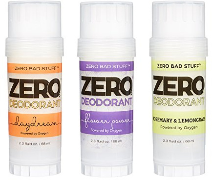 ZERO Deodorant – Oxygen Powered De-Stinkerizer – Long Lasting, All Natural, Baking Soda Free, Aluminum Free, Safe for Sensitive Skin, Safe for Kids, Shea Butter Solid (Most-Popular 3-Pack)