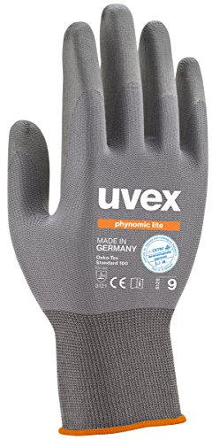 3 Paar uvex phynomic Lite Arbeitshandschuhe EN388 | Schutzhandschuhe mit Grip für Trocken und Leicht feuchte Arbeiten | Ultra Leichte Handschuhe Gegen Mechanische Risiken | dermatologisch Getestet