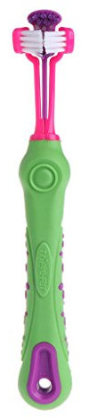 Lottoy® Pet Three Side Toothbrush, Dogs Cats Teeth Cleaning Mouth Care New (Green)