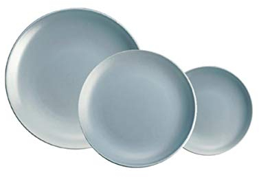 Visiodirect Lot de 12 Assiettes Plates Satine'o Gris - 25 cm