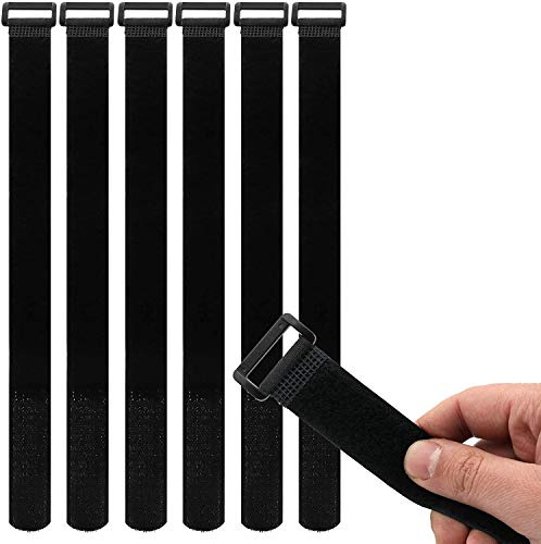 Reusable Cinch Straps 1”x 12”- Premium Multipurpose Quality Hook and Loop Safety Straps (15 Pack) (12 inch)