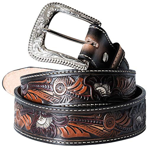 STARS & STRIPES Gürtel Ledergürtel Westerngürtel Biker Cowboy Leder Unisex »WG-98« Gr.38 / 96cm