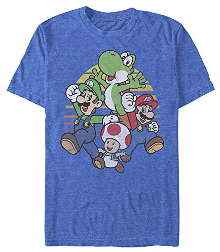 Nintendo Herr Mario and Friends Circle Retro T-shirt, Kungsblå ljung, M