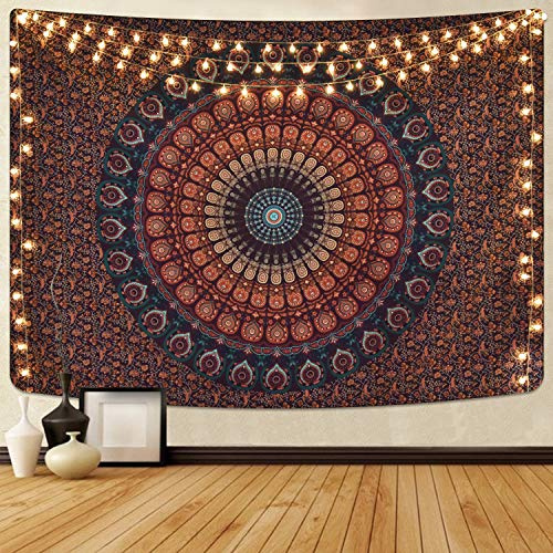 Alishomtll Mandala Wandbehang Bohemian Wandteppich Sandtuch Tapisserie Yoga psychedelisch Deko Tuch Tapestry groß Tischdecke 180 x 235cm