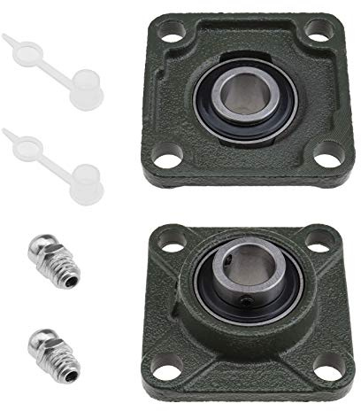 2Pcs 20mm UCF204 cuscinetti del blocchetto di cuscino con l'ugello dell'olio autoallineante 4-Bolt flangia quadrata montato cuscinetto per il trasporto di sistemi di stampa