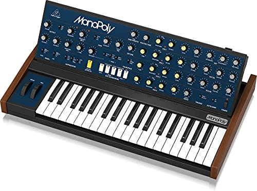 Behringer MONOPOLY Analoger 4-stimmiger polyphoner Synthesizer mit 37 Tasten in voller Größe, 4 VCOs, VCF, 2 LFOs, 2 Hüllkurven, Sync- und Cross-Modulation und Arpeggiator