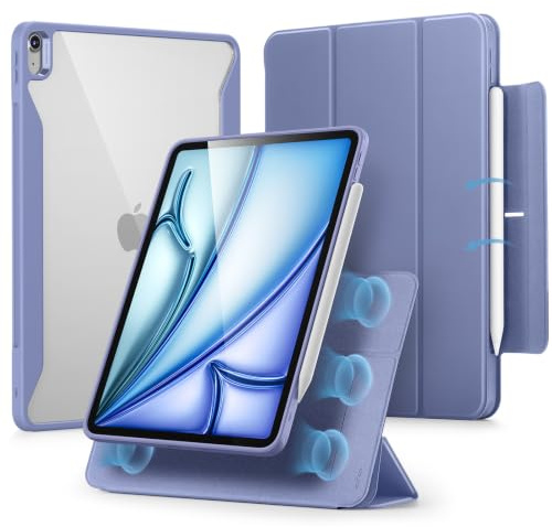 ESR für iPad Air 11 Zoll Hülle M4/M3/M2, iPad Air 5./4.Hülle, Lila | Abnehmbare Magnetische Abdeckung, Vertikaler Ständer, mit Stiftladen und -aufbewahrung, Rebound 360 Serie