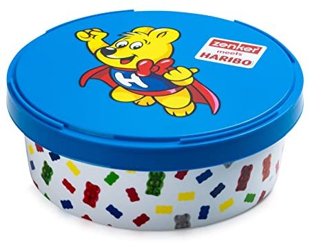 Zenker 46518 Boîte à Gâteau Haribo, Boîte à Biscuit, Boite de Rangement, Boîte à Bonbon, Polypropylène, Bleu, Blanc, 18,7 x 7,4 cm