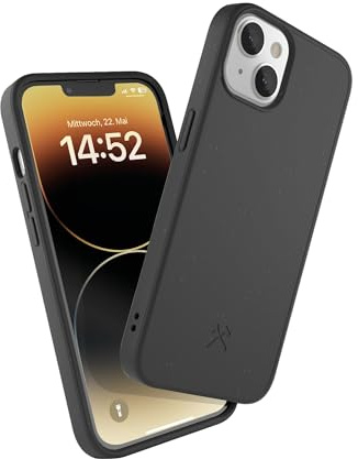 Woodcessories - Handyhülle kompatibel mit iPhone 14 Hülle schwarz, iPhone 13 Hülle - Nachhaltig aus Pflanzen