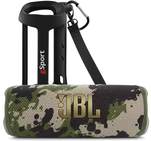 JBL FLIP 6 Ensemble d'enceintes portables étanches avec manchon en silicone gSport (camouflage vert)