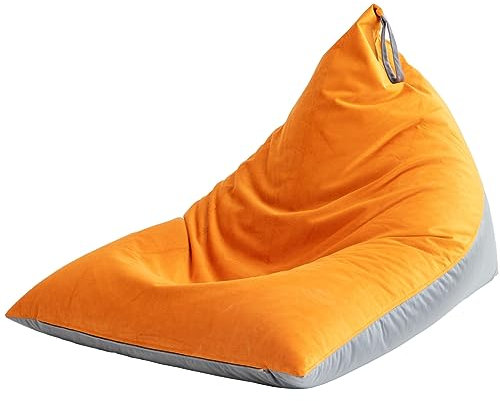 Nobildonna Funda para puf de 4 pies (sin Relleno) para Adultos, Funda Extragrande de Terciopelo 400 litros, Lavable, sin Relleno, Funda de sofá Triangular Ultra Suave (Gris Orang)