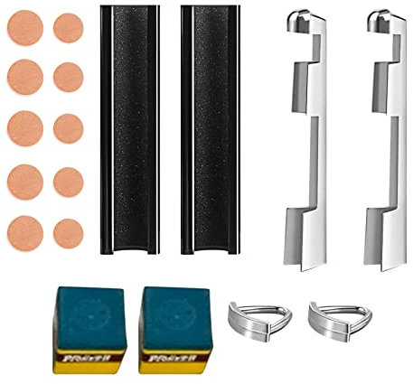 Billard-Queue-Spitzen, Reparatur-Set für Billardqueue-Spitzen, Ersatz-Reparatur-Set – inklusive Pool-Queue-Spitzenklemme, Queue-Spitzen und Kreidewürfel für Billardtisch-Queue-Zubehör